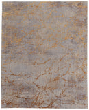 5' X 8' Brown Gold and Gray Abstract Power Loom Area Rug