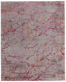 5' X 8' Pink Taupe and Gray Abstract Power Loom Area Rug