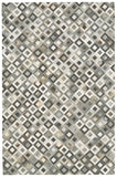 2' X 3' Black Gray And White Faux Cowhide Geometric Area Rug