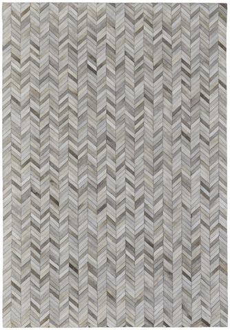 2' X 3' Gray Brown and Ivory Faux Cowhide Animal Print Power Loom Area Rug