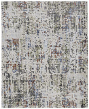 2' X 3' Ivory Green and Blue Abstract Power Loom Area Rug