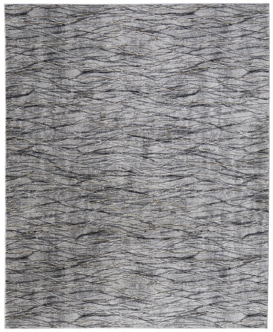 2' X 3' Gray Ivory and Tan Abstract Power Loom Area Rug