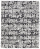 2' X 3' Gray and Ivory Abstract Power Loom Area Rug