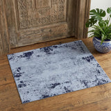2' X 3' Light Blue and Black Abstract Power Loom Area Rug