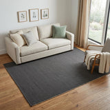 5' X 8' Tan and Gray Hand Woven Area Rug