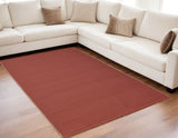 5' X 8' Red and Tan Hand Woven Area Rug