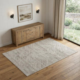 4' X 6' Ivory and Brown Geometric Power Loom Area Rug