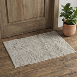 2' X 3' Ivory and Brown Geometric Power Loom Area Rug