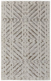 5' X 8' Ivory and Brown Geometric Power Loom Area Rug