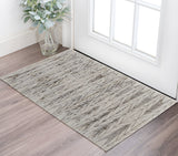 2' X 3' Ivory and Brown Geometric Power Loom Area Rug