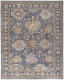 4' X 6' Blue Gray and Tan Oriental Hand Knotted Worn Faded Area Rug