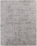 4' X 6' Gray and Ivory Abstract Hand Woven Worn Faded Area Rug