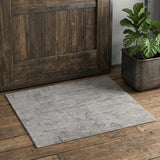 2' X 3' Gray and Ivory Abstract Hand Woven Worn Faded Area Rug