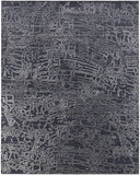 4' X 6' Black Gray and Ivory Abstract Hand Woven Area Rug