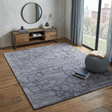 4' X 6' Gray and Blue Abstract Hand Woven Area Rug