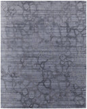 2' X 3' Gray and Blue Abstract Hand Woven Area Rug