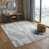 4' X 6' Black and Ivory Abstract Hand Woven Area Rug