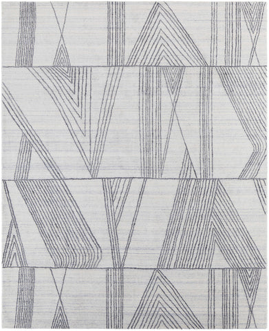 4' X 6' Black and Ivory Abstract Hand Woven Area Rug