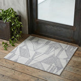 2' X 3' Black and Ivory Abstract Hand Woven Area Rug