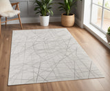 4' X 6' Gray and Ivory Abstract Hand Woven Area Rug