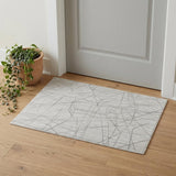 2' X 3' Gray and Ivory Abstract Hand Woven Area Rug