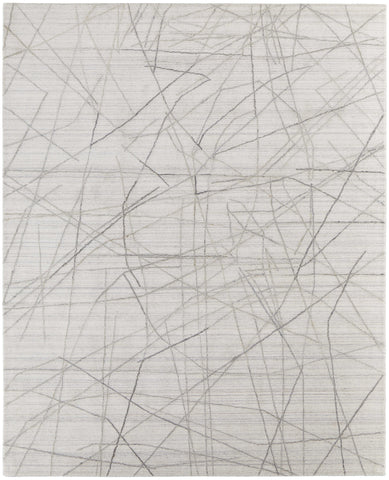 2' X 3' Gray and Ivory Abstract Hand Woven Area Rug