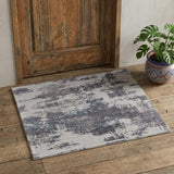 2' X 3' Ivory Brown and Blue Abstract Hand Tufted Area Rug