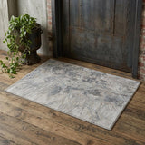 2' X 3' Gray Tan And Blue Abstract Hand Tufted Distressed Area Rug