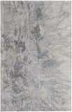 2' X 3' Gray Tan And Blue Abstract Hand Tufted Distressed Area Rug