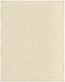 2' X 3' Ivory Wool Geometric Hand Knotted Area Rug