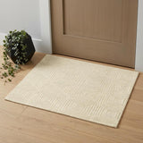 2' X 3' Ivory Wool Geometric Hand Knotted Area Rug