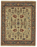 2' X 3' Tan Red and Gold Wool Oriental Hand Knotted Area Rug