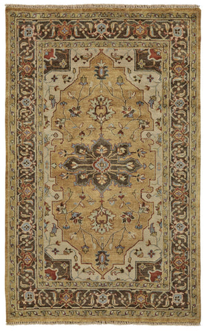 8' X 10' Chocolate And Beige Geometric Washable Indoor Outdoor Area Rug