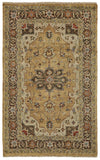 2' X 3' Gold Tan And Taupe Wool Oriental Hand Knotted Area Rug