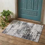 2' X 3' Gray Ivory And Taupe Abstract Distressed Area Rug