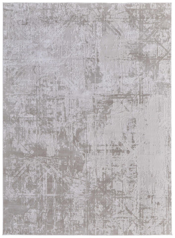 2' X 3' Taupe And Silver Abstract Distressed Area Rug