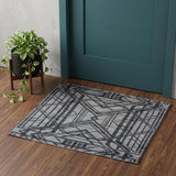 2' X 3' Gray and Blue Wool Geometric Hand Knotted Area Rug