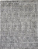 2' X 3' Tan and Gray Wool Geometric Hand Knotted Area Rug