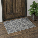 2' X 3' Gray Wool Geometric Hand Knotted Area Rug