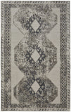 2' X 3' Gray And Ivory Abstract Distressed Area Rug