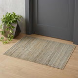 2' X 3' Gold And Tan Geometric Hand Knotted Distressed Area Rug
