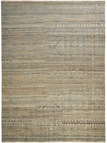 8' X 10' Terra Cotta Gold And Green Ombre Washable Indoor Outdoor Area Rug