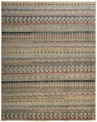 8' X 10' Navy Blue And Ivory Striped Washable Indoor Outdoor Area Rug