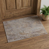 2' X 3' Tan Brown and Taupe Abstract Power Loom Area Rug