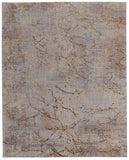 2' X 3' Tan Brown and Taupe Abstract Power Loom Area Rug
