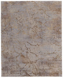 8' X 10' Green And Taupe Abstract Washable Indoor Outdoor Area Rug