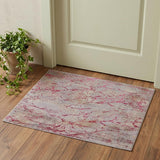 2' X 3' Pink Gray and Taupe Abstract Power Loom Area Rug