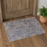 2' X 3' Blue Brown And Tan Abstract Area Rug