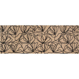 6' Beige and Black Floral Washable Runner Rug With UV Protection