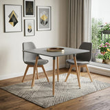 32" Gray and Natural Wood Square Dining Table